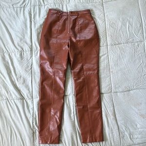 Revolve Brown Leather Pants